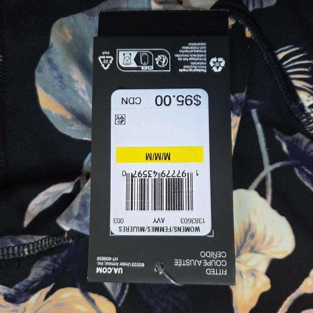 NWT Under Armour Meridian High-Rise Full Length Leggings | Floral Print - Picture 6 of 8